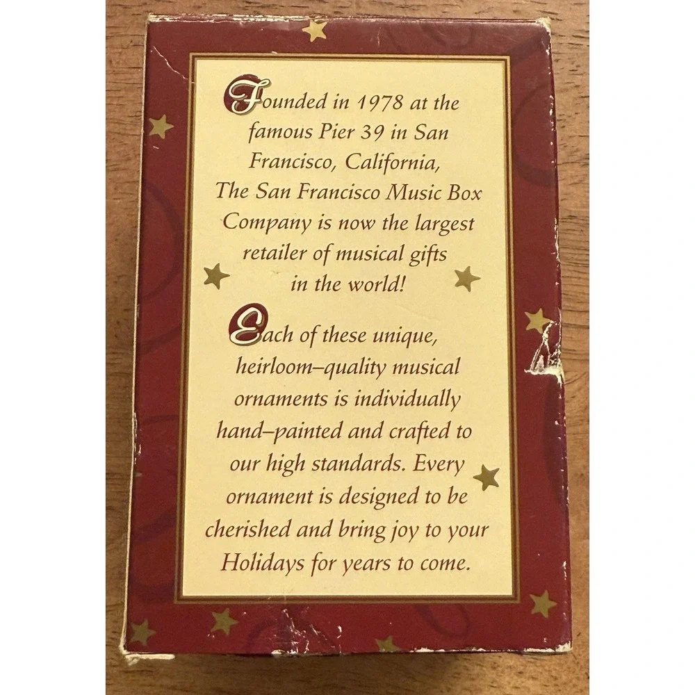 Vtg San Francisco Music Box Co Ornament Our First Christmas Together Medley 2001